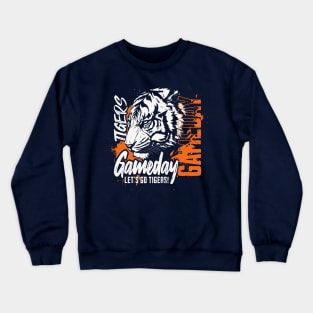 Vintage Tigers Gameday // High School Tigers School Spirit Orange Crewneck Sweatshirt
